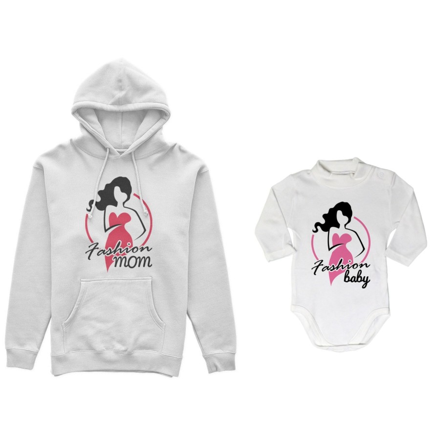 Coordinato felpe o body lupetto neonata madre figlia fashion mom fashion baby Per la mamma