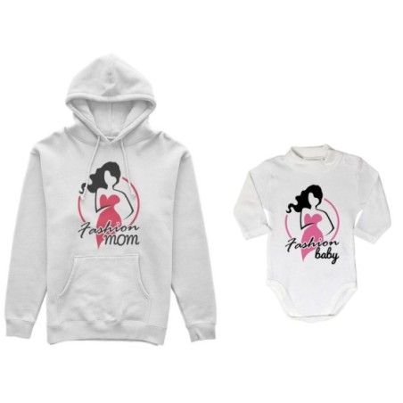 Coordinato felpe o body lupetto neonata madre figlia fashion mom fashion baby Per la mamma