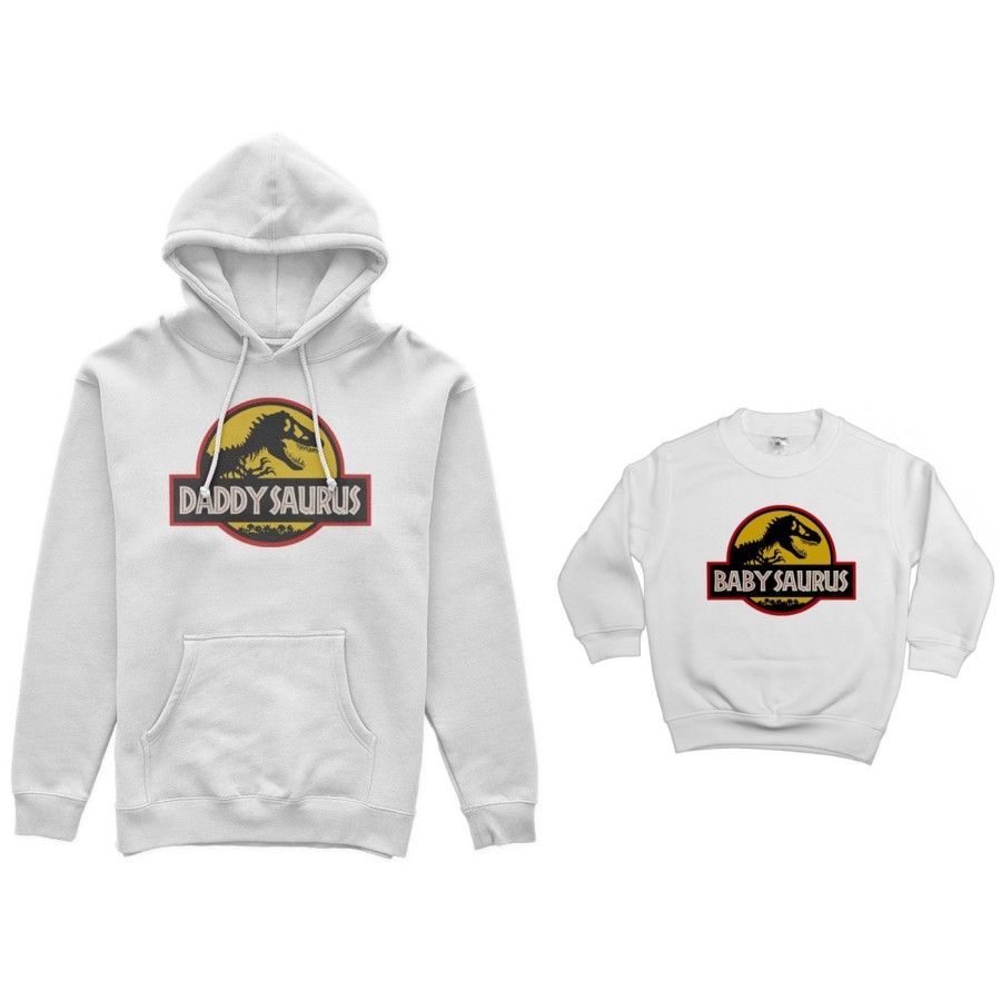 Coordinato felpe padre figlio daddy saurus baby saurus jurassic Per il papà
