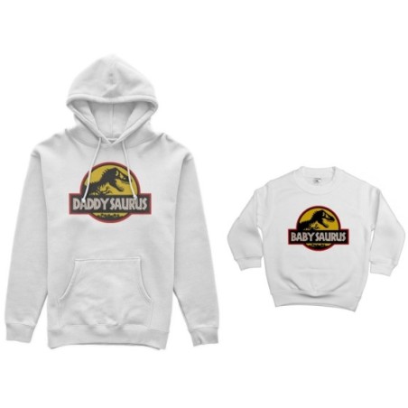 Coordinato felpe padre figlio daddy saurus baby saurus jurassic Per il papà