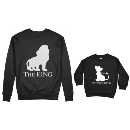 Coordinato felpe padre figlio the king the future king lion