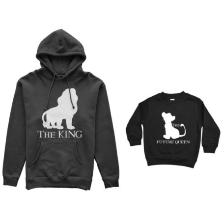 Coordinato felpe padre figlio the king the future king lion Per il papà