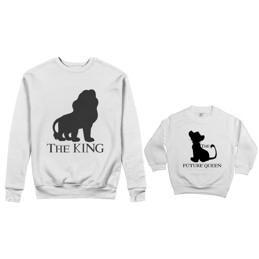 Coordinato felpe padre figlio the king the future king lion Per il papà