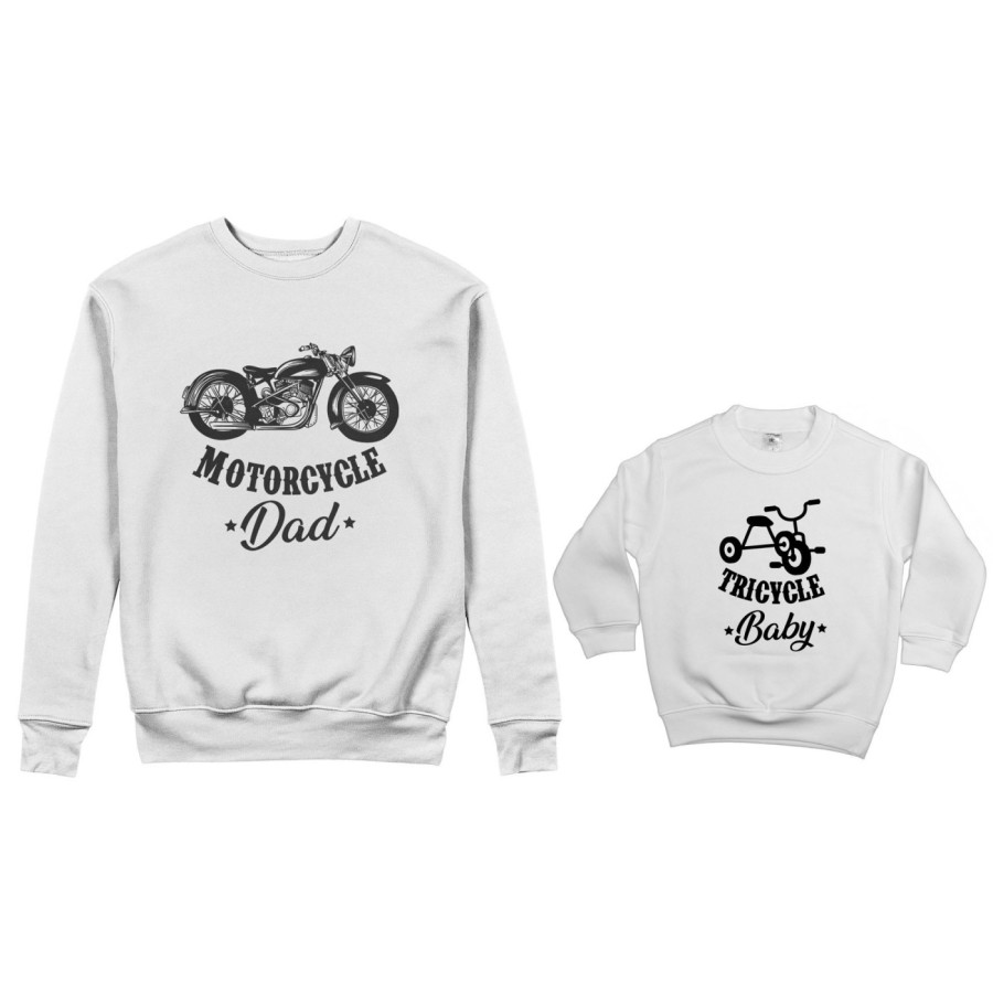 Coordinato felpe padre figlio motorcycle dad tricycle baby Per il papà