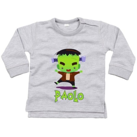 Felpa neonato personalizzata con nome piccolo frankenstein