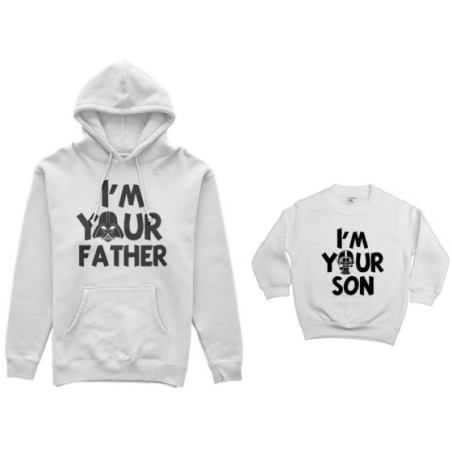 Coordinato felpe padre figlio i am your father i am your son Per il papà
