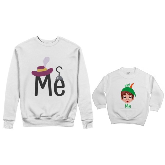 Coordinato felpe padre figlio me capitano uncino mini peter pan Per il papà