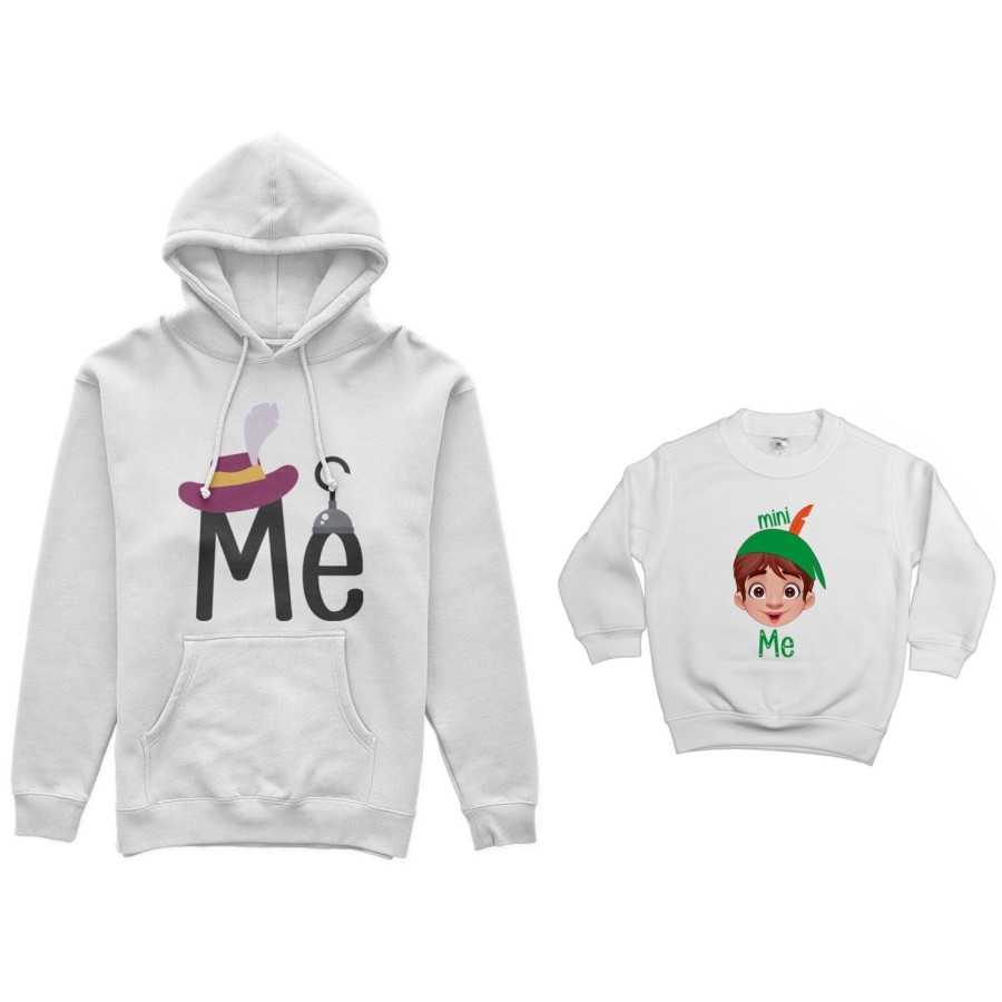 Coordinato felpe padre figlio me capitano uncino mini peter pan Per il papà