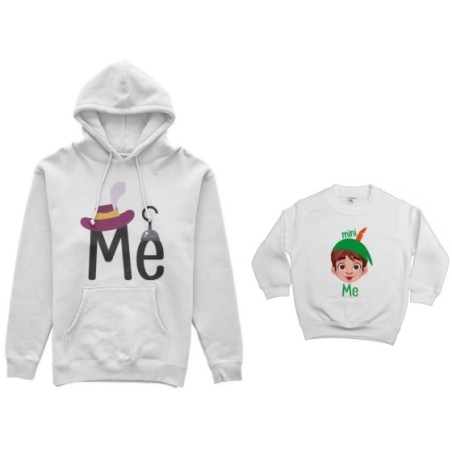 Coordinato felpe padre figlio me capitano uncino mini peter pan Per il papà