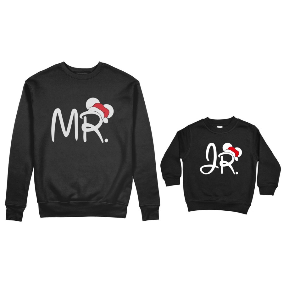 Coordinato felpe padre figlio personalizzabile con nome mr - jr Natale