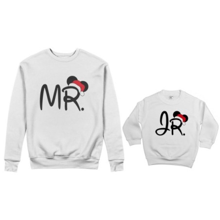 Coordinato felpe padre figlio personalizzabile con nome mr - jr Natale