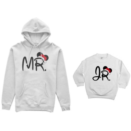 Coordinato felpe padre figlio personalizzabile con nome mr - jr Natale