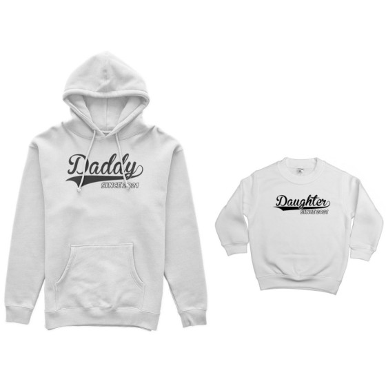 Coordinato felpe padre figlio personalizzato con anno daddy since son daughter since Per il papà 2