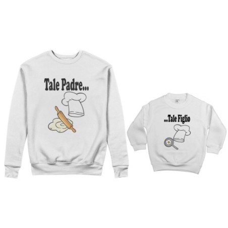 Coordinato felpe padre figlio tale padre tale figlia tale figlio chef Per il papà