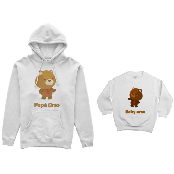 Coordinato felpe padre figlio papà orso baby orso Per il papà