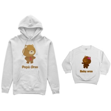 Coordinato felpe padre figlio papà orso baby orso Per il papà