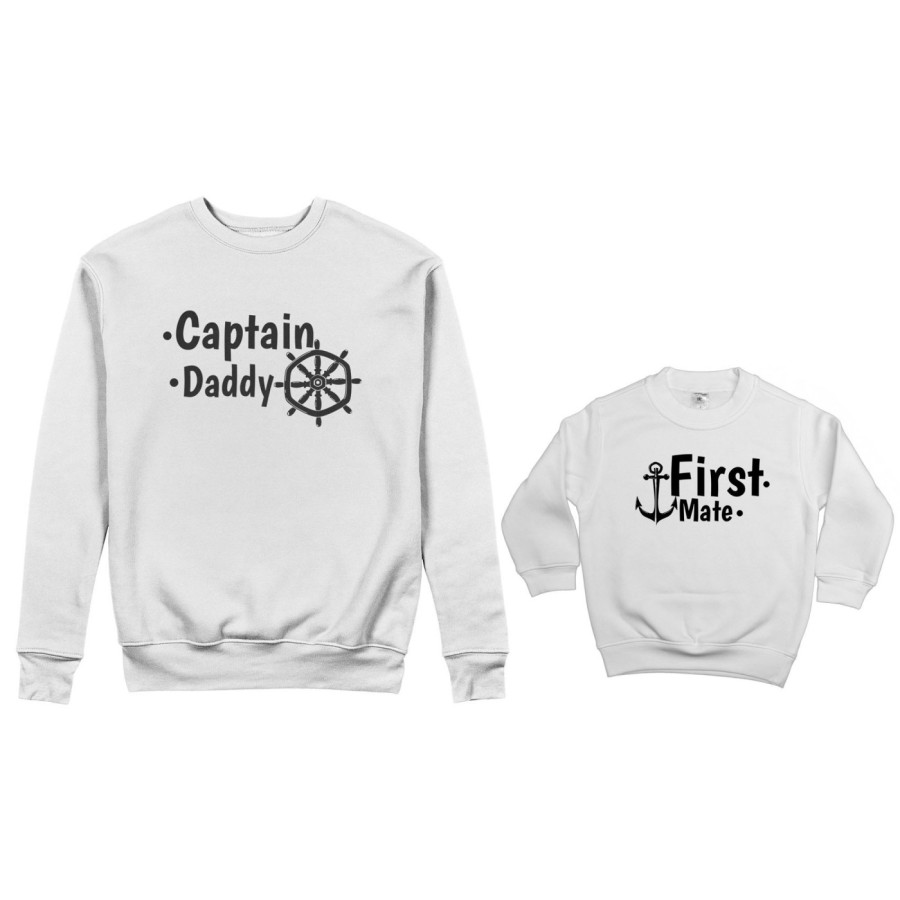 Coordinato felpe padre figlio captain daddy first mate Per il papà