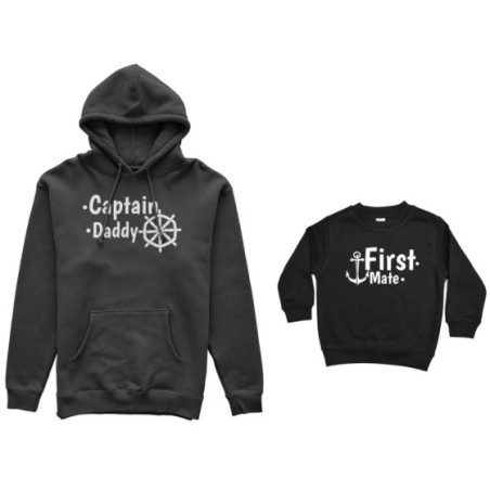 Coordinato felpe padre figlio captain daddy first mate Per il papà