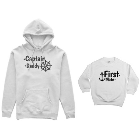 Coordinato felpe padre figlio captain daddy first mate Per il papà