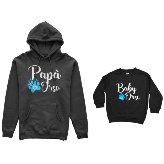 Coordinato felpe padre figlio papà zampa orso Per il papà 2