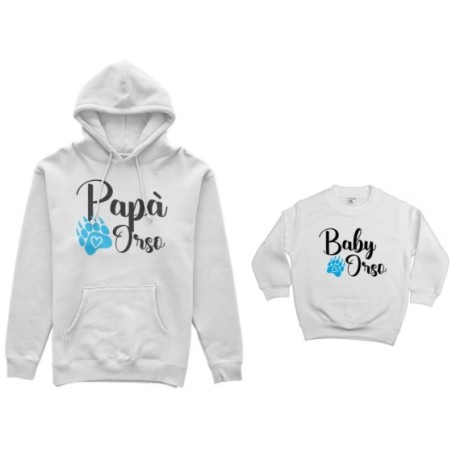 Coordinato felpe padre figlio papà zampa orso Per il papà