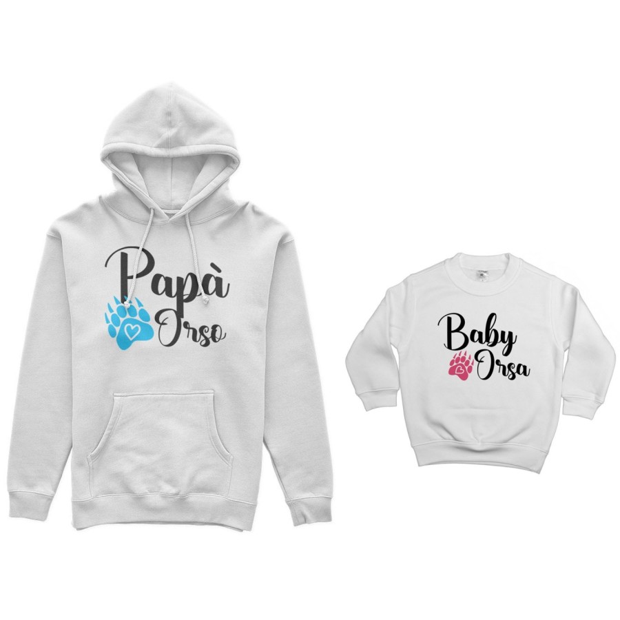 Coordinato felpe padre figlio papà zampa orso Per il papà