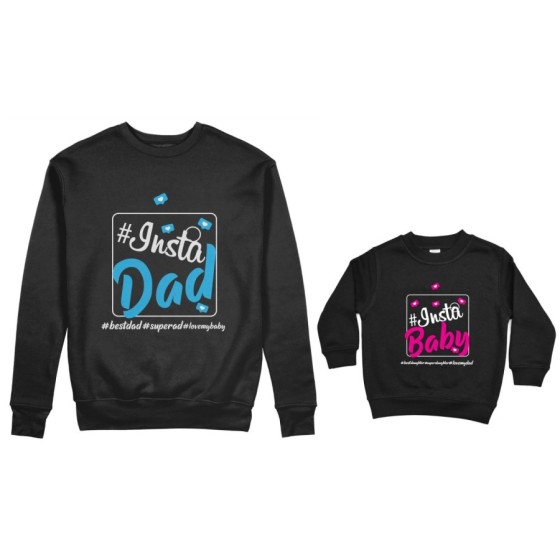 Coordinato felpe padre figlio insta dad insta baby Per il papà