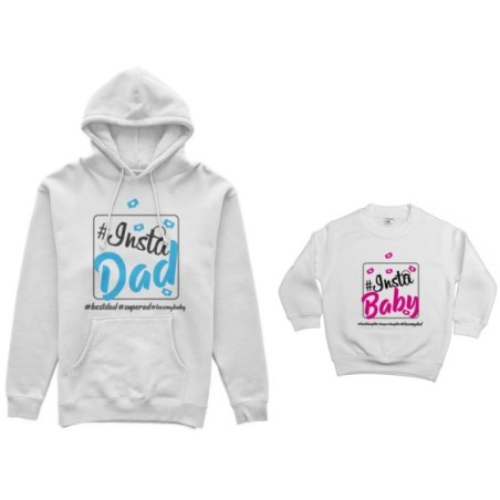 Coordinato felpe padre figlio insta dad insta baby Per il papà