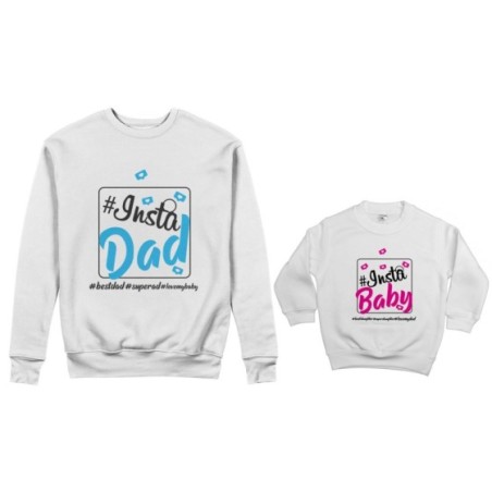 Coordinato felpe padre figlio insta dad insta baby Per il papà
