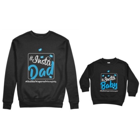 Coordinato felpe padre figlio insta dad insta baby Per il papà