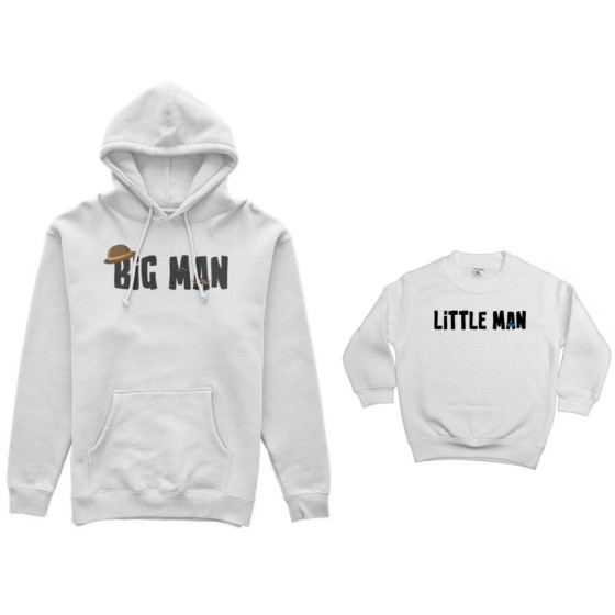 Coordinato felpe padre figlio big man little man little lady Per il papà