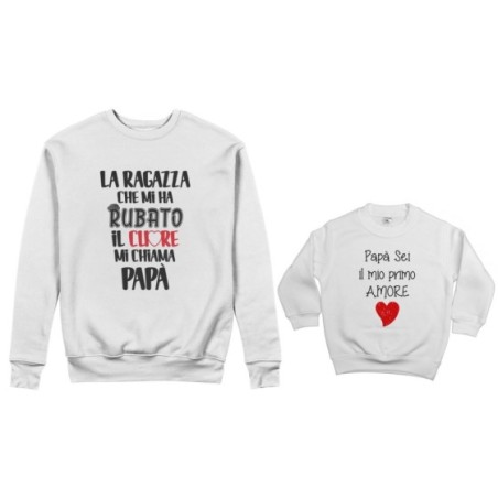 Coordinato felpe padre figlia la ragazza che mi ha rubato...