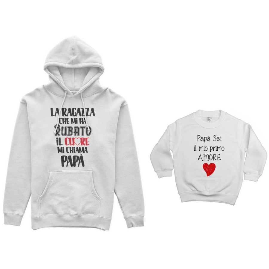 Coordinato felpe padre figlia la ragazza che mi ha rubato il cuore mi chiama papà Per il papà