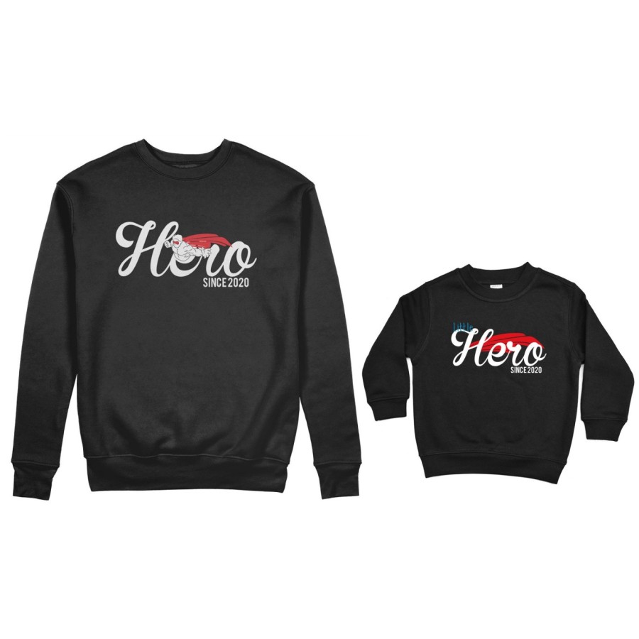 Coordinato felpe padre figlio personalizzato con anno hero since little hero since Per il papà
