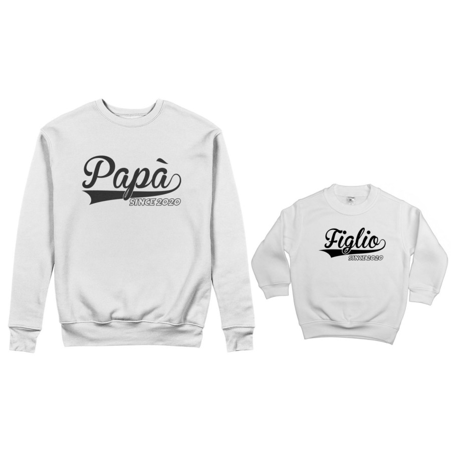 Coordinato felpe padre figlio personalizzato con anno papà since figlio figlia since Per il papà