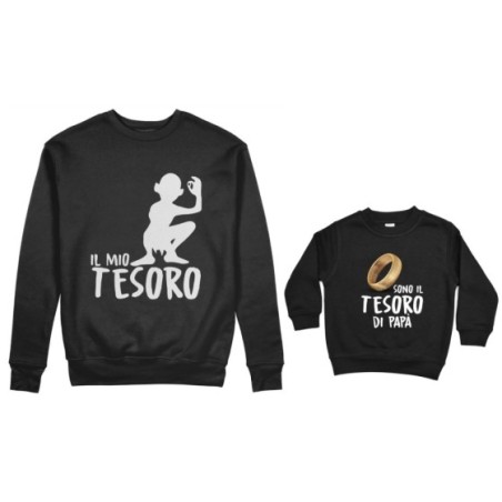 Coordinato felpe padre figlio il mio tesoro