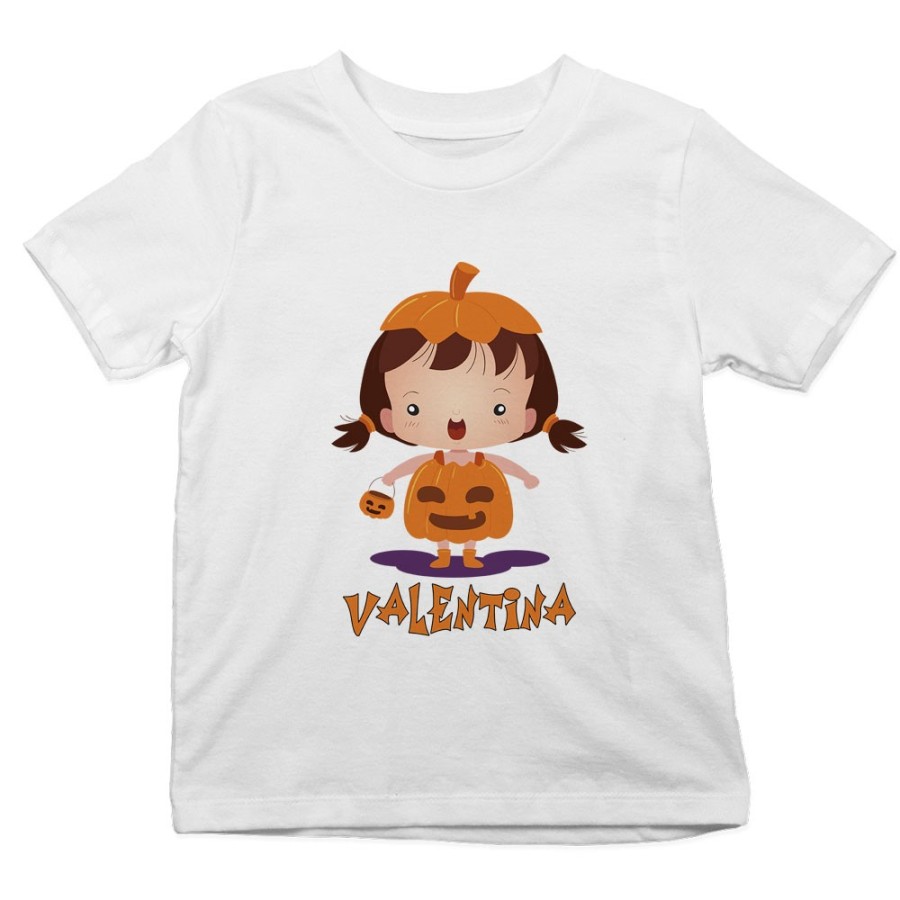 T-shirt bambino personalizzata con nome piccola zucca Halloween