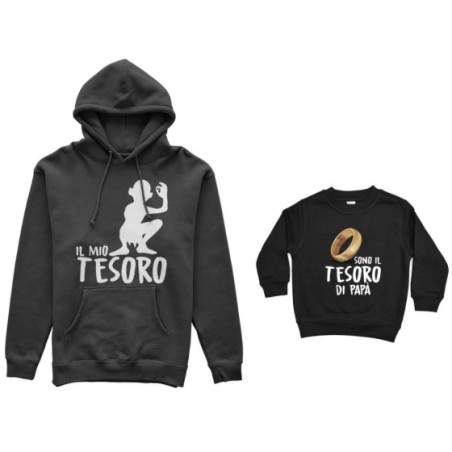 Coordinato felpe padre figlio il mio tesoro Per il papà