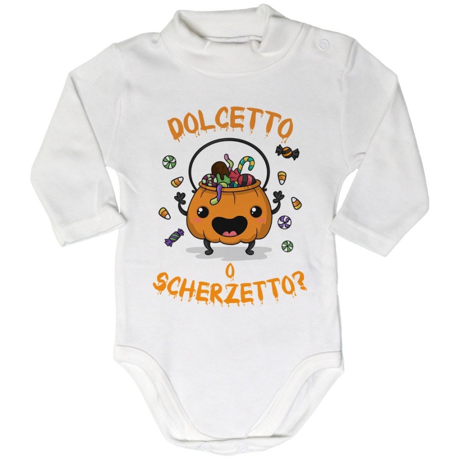 Body lupetto neonato con zucca dolcetto o scherzetto? Halloween
