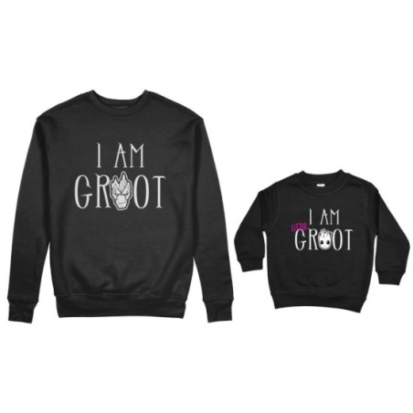 Coordinato felpe padre figlio i am groot i am little groot