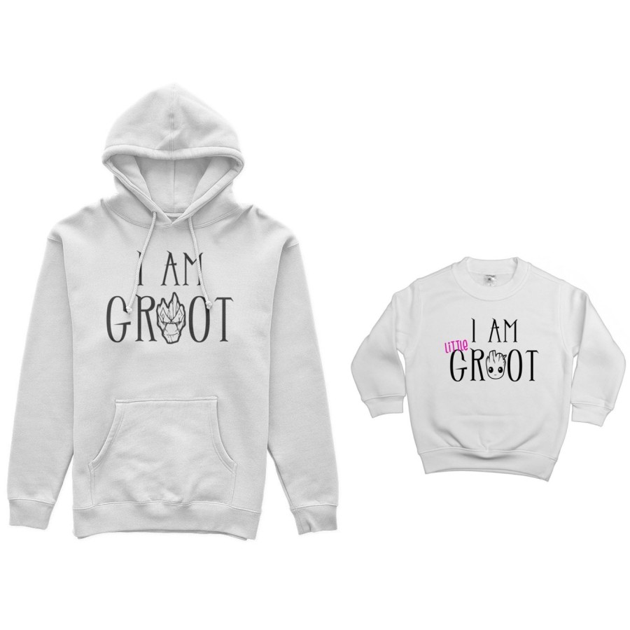 Coordinato felpe padre figlio i am groot i am little groot Per il papà