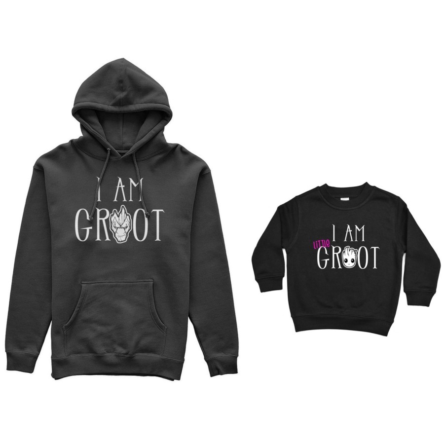 Coordinato felpe padre figlio i am groot i am little groot Per il papà