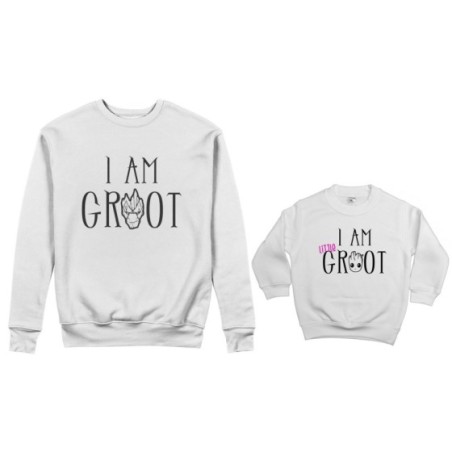 Coordinato felpe padre figlio i am groot i am little groot Per il papà