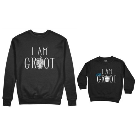 Coordinato felpe padre figlio i am groot i am little groot Per il papà