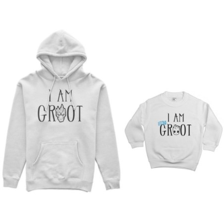 Coordinato felpe padre figlio i am groot i am little groot Per il papà