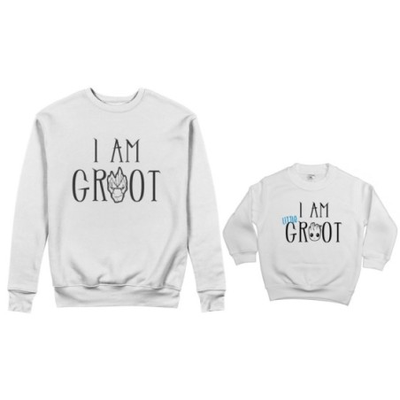 Coordinato felpe padre figlio i am groot i am little groot Per il papà
