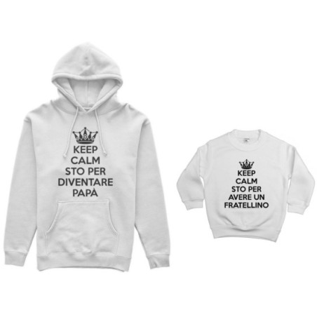 Coordinato felpe padre figlio keep calm sto per diventare papà Per il papà