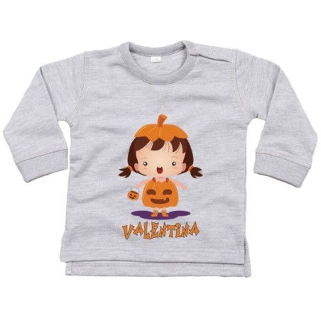 Felpa neonato personalizzata con nome piccola zucca