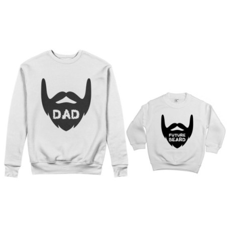 Coordinato felpe padre figlio dad future beard Per il papà