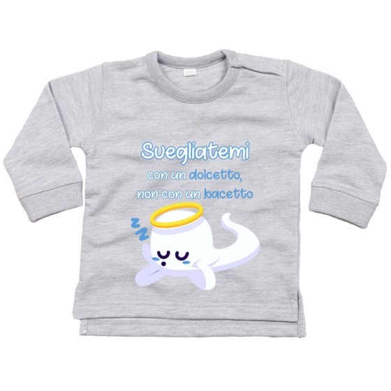 Felpa neonato svegliatemi con un dolcetto non con un bacetto Halloween